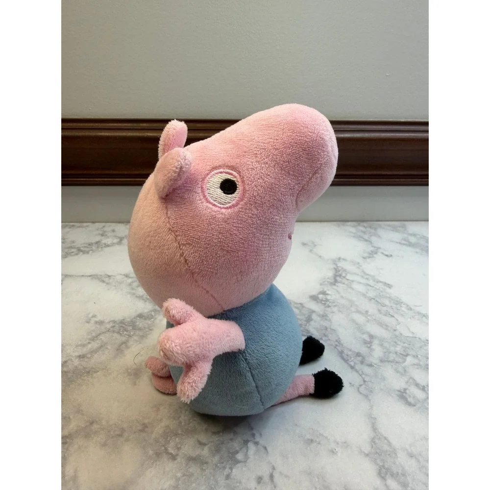 Ty Peppa Pig George Pig Plush Set of 2 Bananas and George w/ Dinosaur Pink Blue